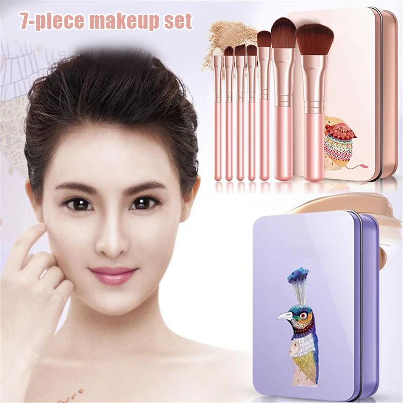 Лучшие 7 шт. кисти для макияжа Тени век Румяна бровей портативные мягкие