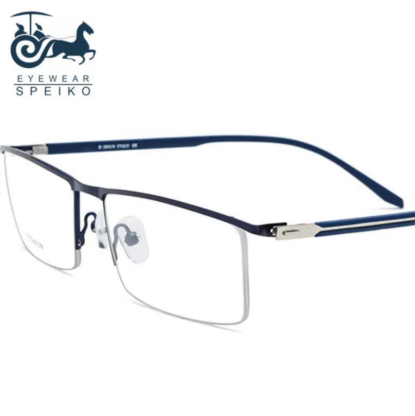 

Ультралегкие оправы из чистого титана 9234, мужские очки в деловом стиле, очки для чтения при близорукости, 1,74 анти-синие линзы