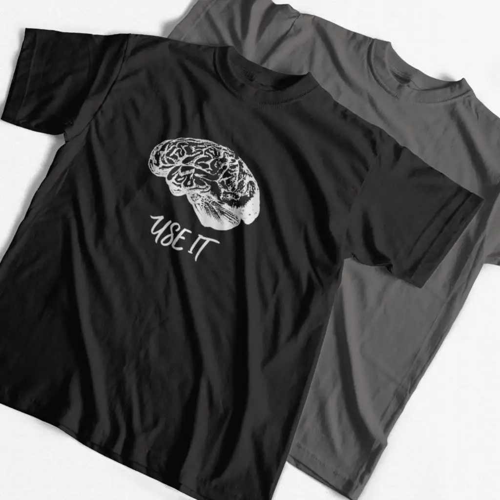 

COOLMIND 100% Cotton Brain Print Men T Shirt Casual Top Quality Short Sleeve Loose Men Tshirt Cool t-shirt Tee Shirts Tops