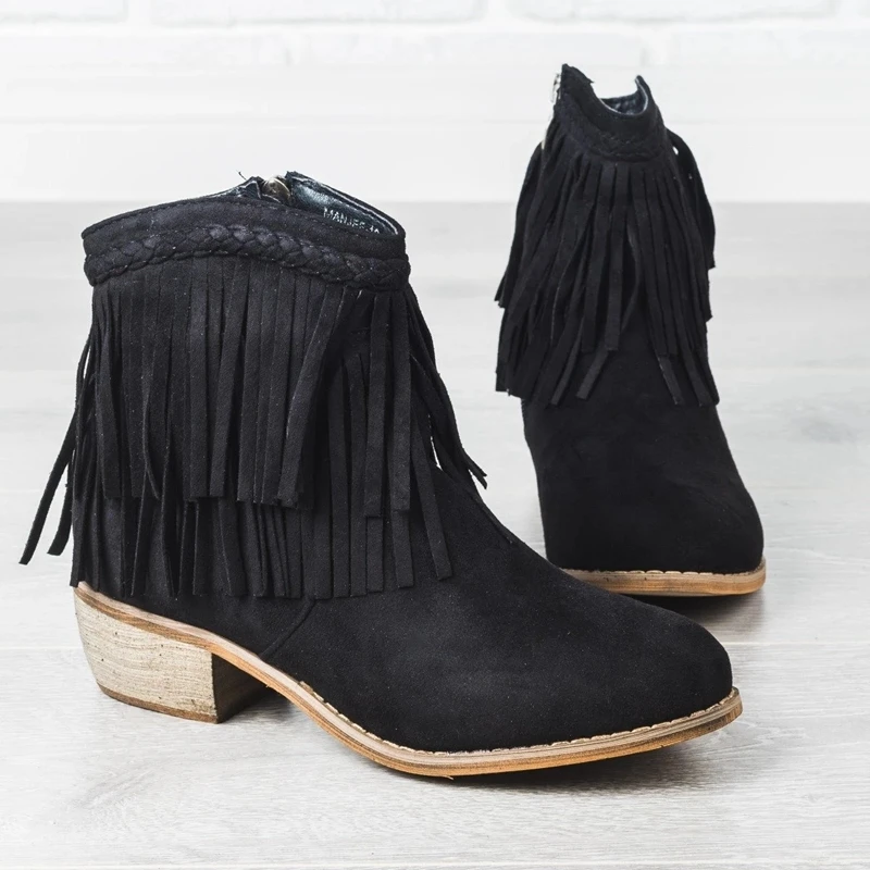 Однотонные кисточки Botas Mujer обувь на каблуке Zapatos De слипоны ботильоны женская