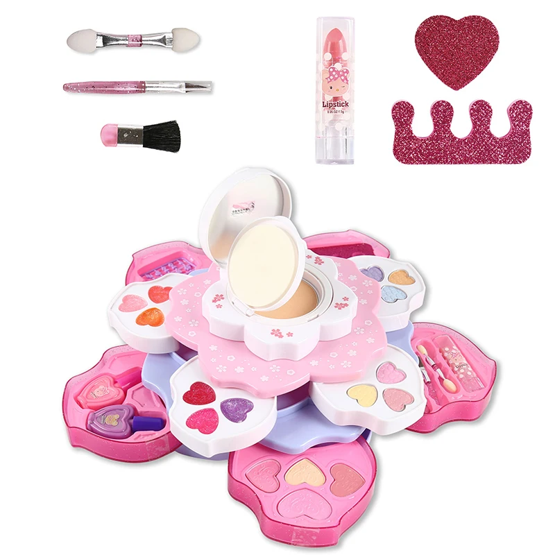 

Girls Makeup Toys series Sweet Sakura Love Cosmetic Case Safe Non-toxic Children cosmetics Toys For Girls Birthday Gifts