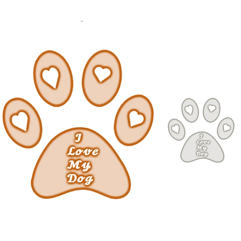 Naifumodo собачья лапа любовь металлические Вырубные штампы Скрапбукинг для