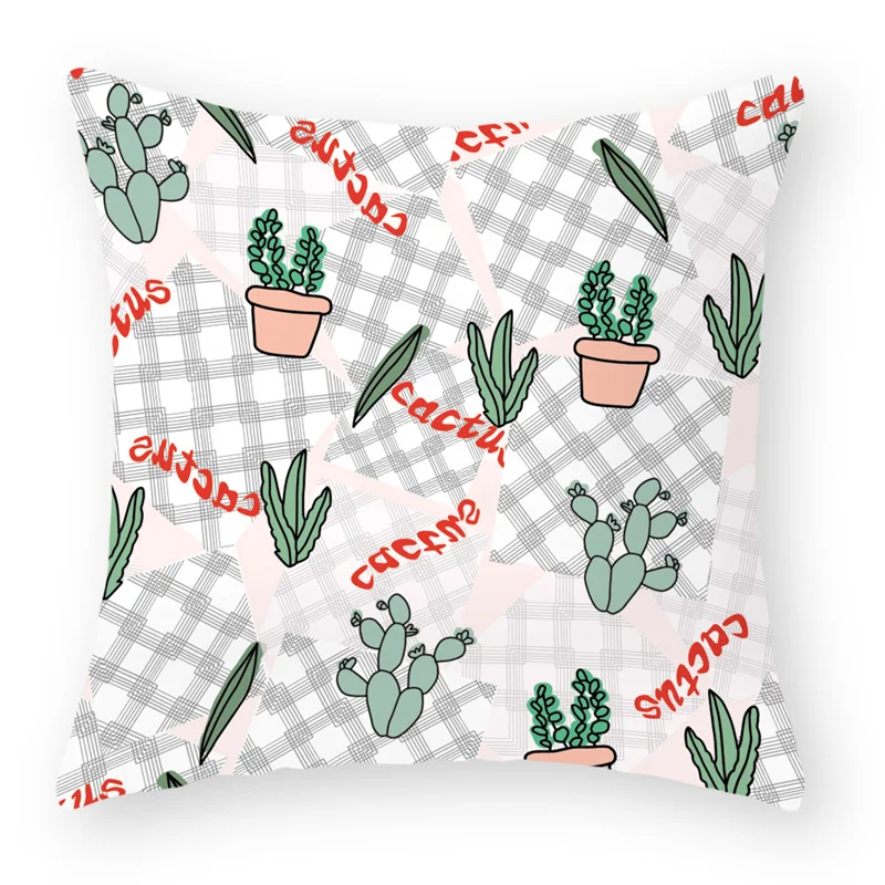 

Simple and Fresh Green Plant Hug Pillowcase Peach Skin Office Sofa Soft and Comfortable Cushion Cushion Wholesale