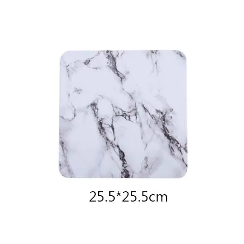 White-Square-L JINSERTA Меламиновый поднос мраморный прямоугольник десерт фруктовый торт закуски тарелка Отель Ресторан Кафе Чай Кофе поднос - Цвет: White-Square-L