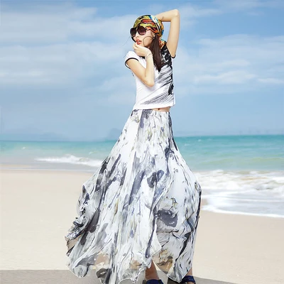 На заказ облегающие женские юбки шифоновые летние с цветочным принтом и высокой