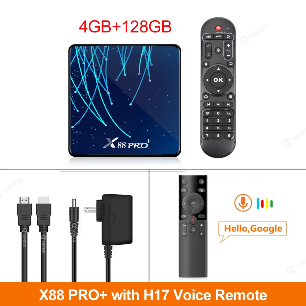 4GB 128GB H17 RC X88 PRO Plus Восьмиядерный Android 9,0 ТВ приставка 4 Гб 128 Гб Rockchip RK3368PRO 4K Youtube Netflix 4 Гб ram 32 Гб телеприставка H96 Max KM3 - Цвет: 4GB 128GB H17 RC