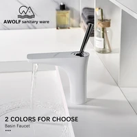 bathroom sink faucet tap solid brass chrome polishing white luxury basin faucet hot cold mixer water tap deck mounted ml8085