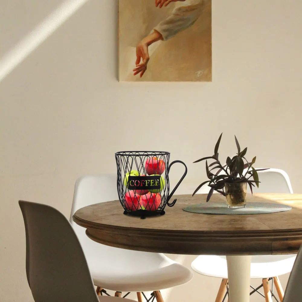 

1pc Metal Coffee Collection Basket Kitchen Basket Fruit Storage Basket for Home