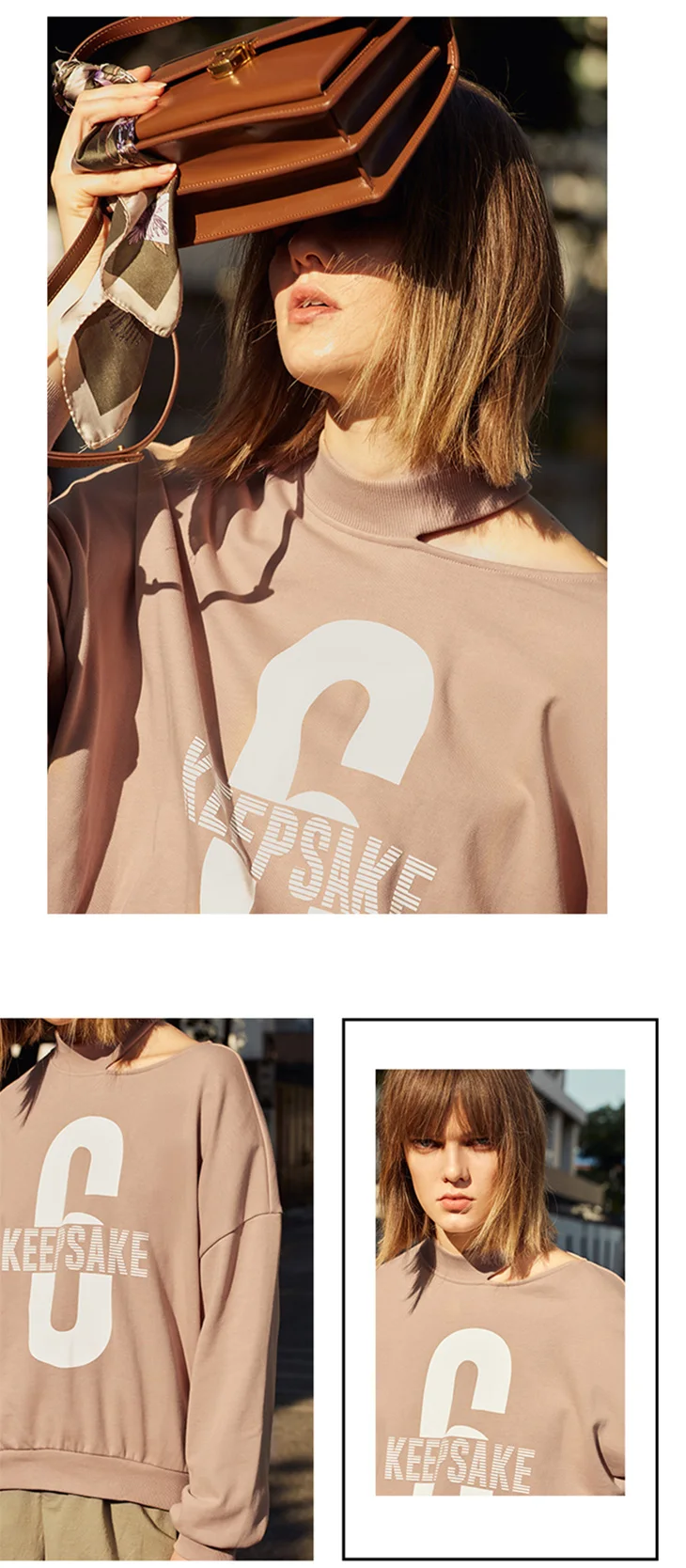 Только женский свободный пуловер с капюшоном | 11919S597