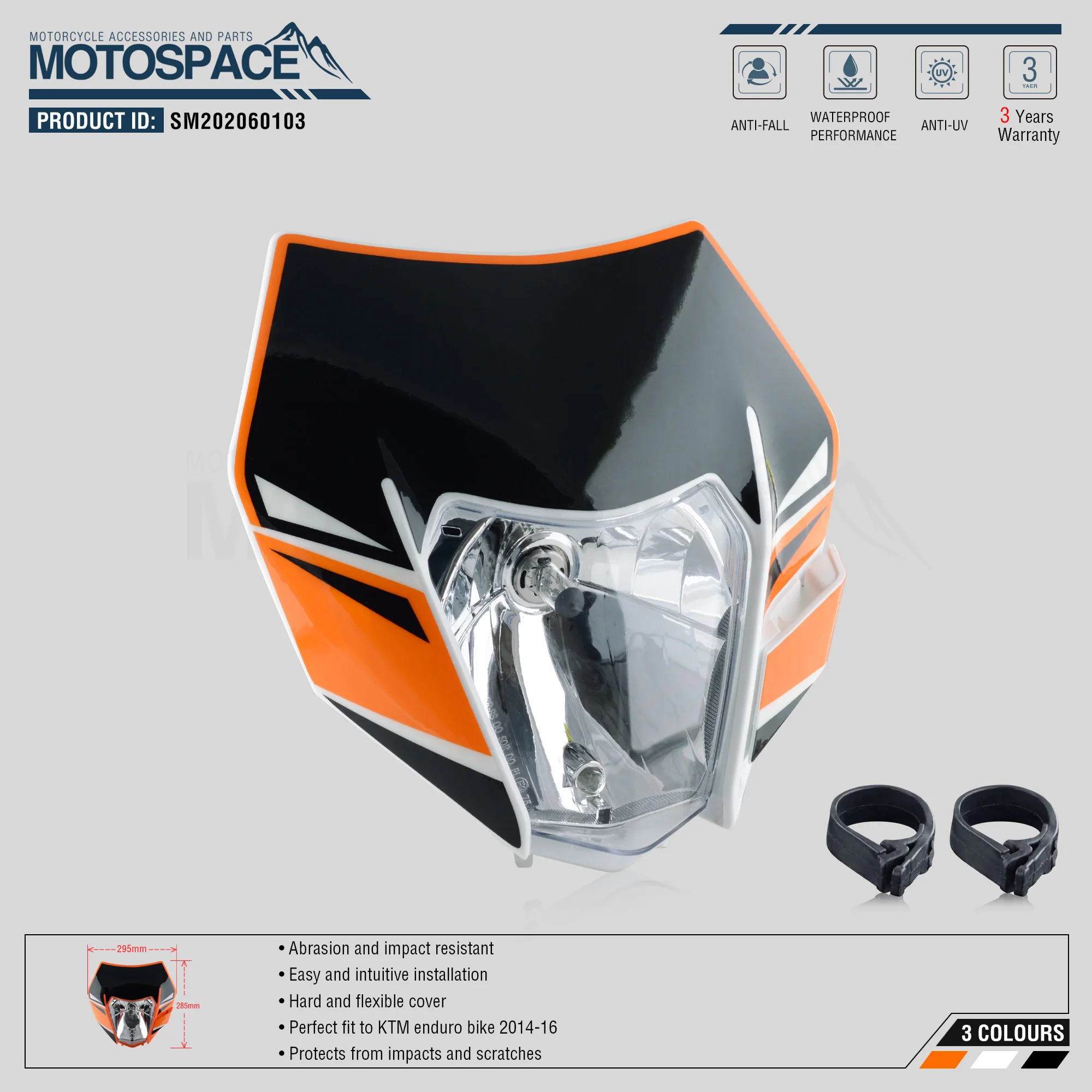 Налобный фонарь Spacemotors с наклейкой для KTM SX F EXC XCF SMR 2014 2015 2016 мотоцикла кроссового