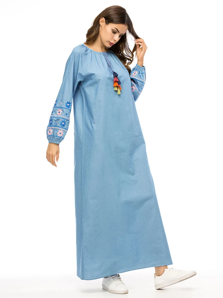 Мусульманская юбка с длинными рукавами свободная длинная большого размера