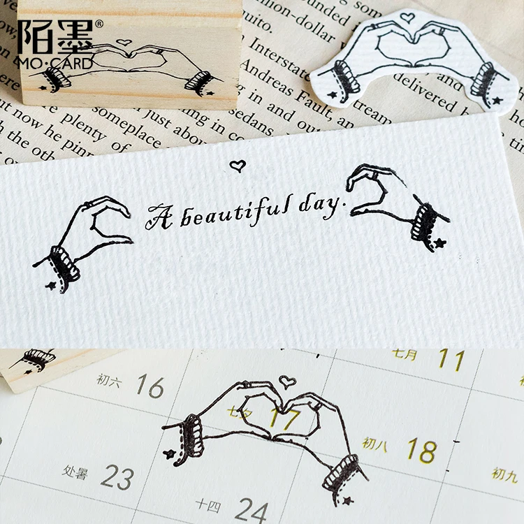 1 шт. маленькие лесные серии деревянные уплотнения мультфильм милые животные DIY