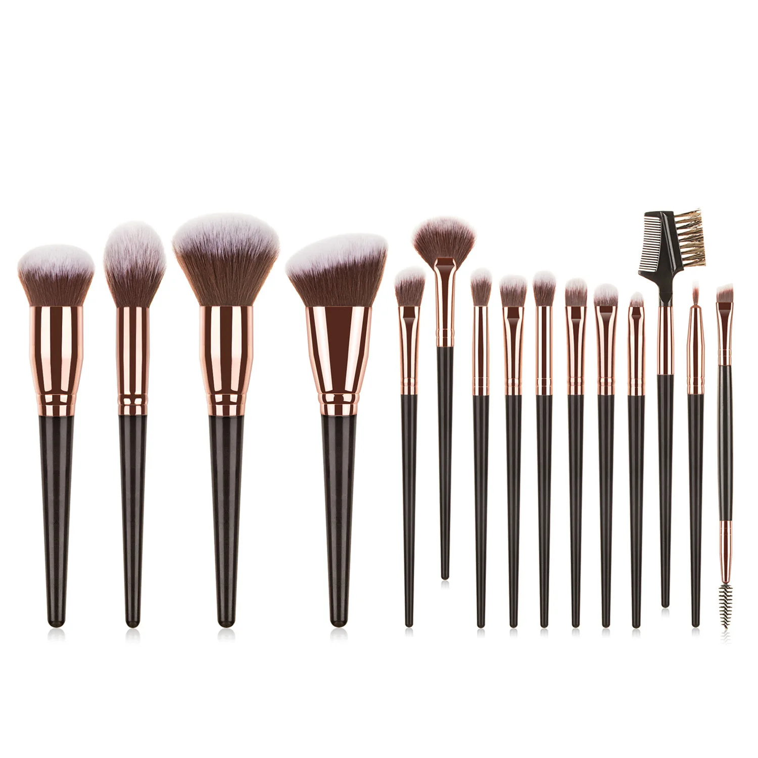 

15 brushes set beauty tools Wooden handle foundation brush