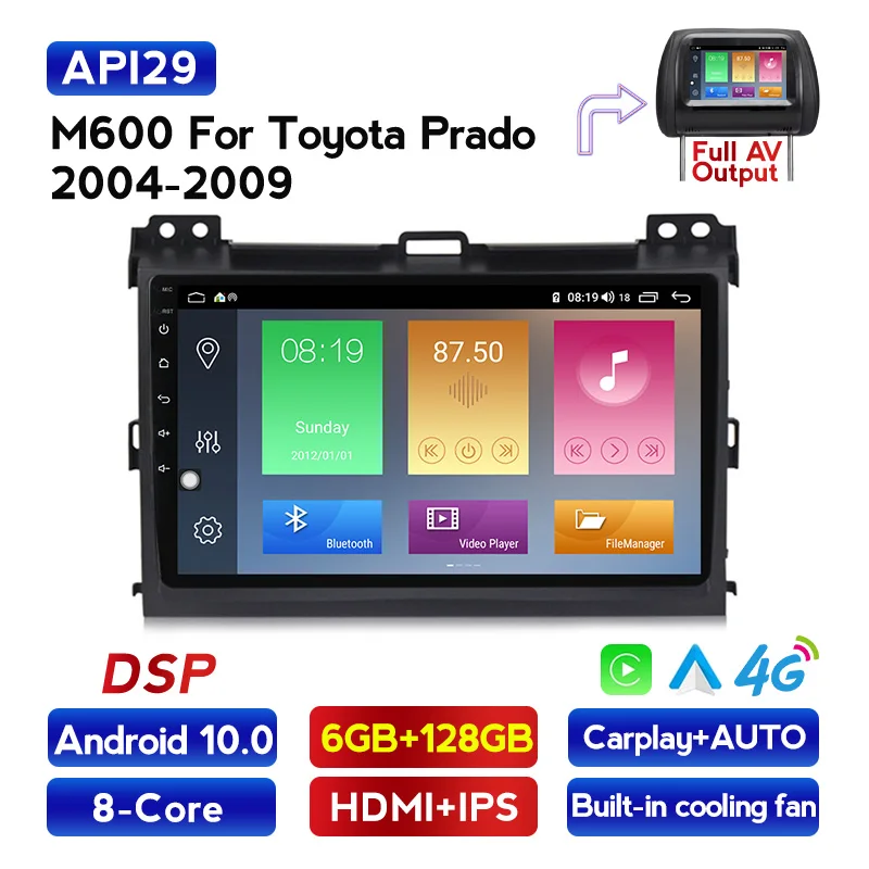 MEKEDE HD 2din 9 дюймов Android 10 автомобильный DVD плеер для Toyota Prado 120 мультимедийный