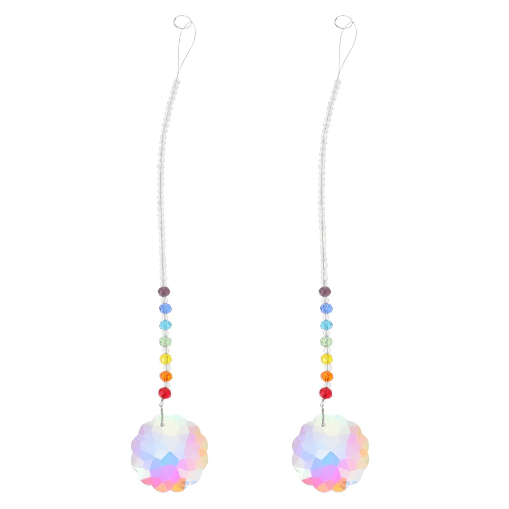 

2Pcs Balcony Crystal Pendants Decorative Hanging Crystal Ceiling Lamp Ornaments