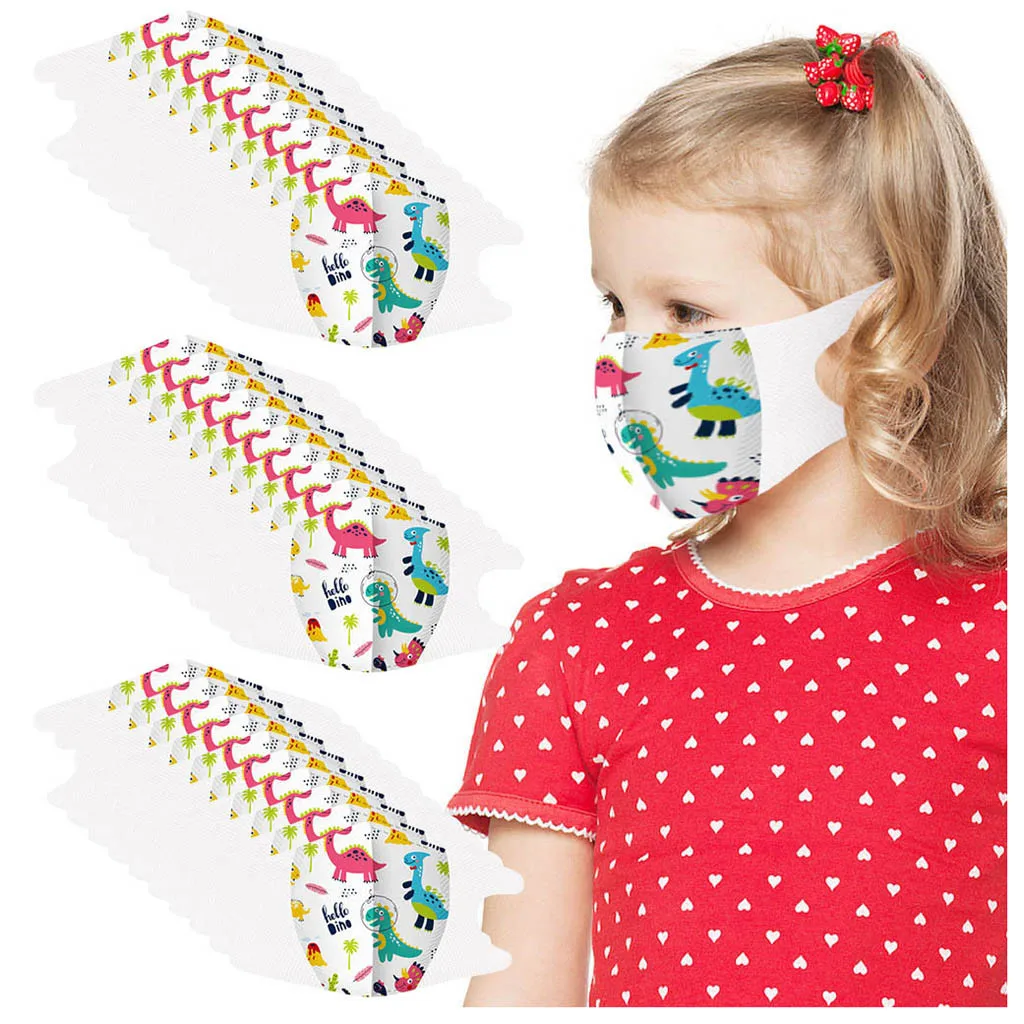 

Kids Disposable Print Children's Mask Disposable Face Mask 3Ply Ear Loop Face Masks Cover Protect Unisex Mask For Children#E5