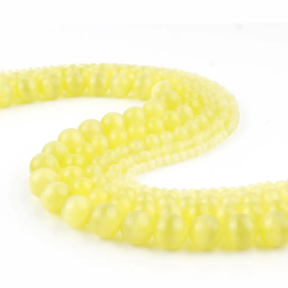 Бусины из желтого стекла для изготовления ювелирных изделий кошачий глаз 4/6/8/10/12