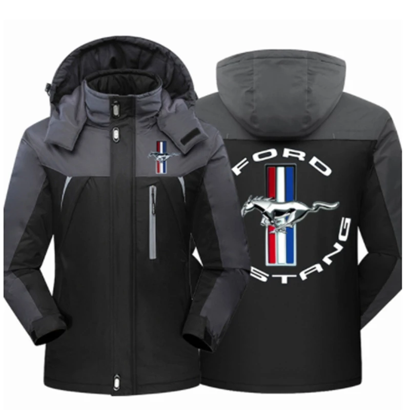 

2021 NEW Men's for Mustang Thick Outwear Overcoat Jacket Winter Waterproof Mountaineering Windproof Hoodies Parka Coat