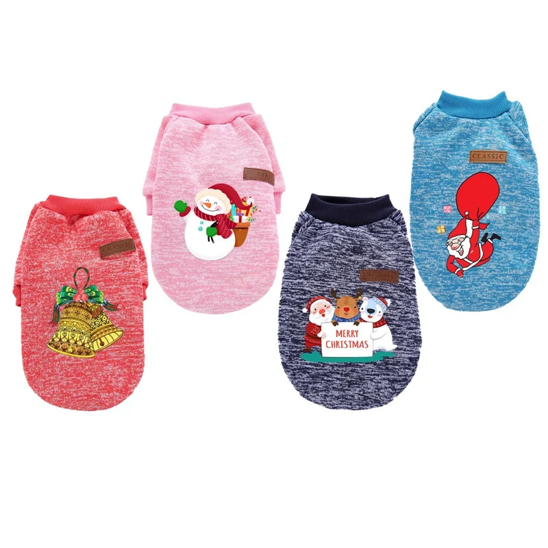 

Christmas Cute Pet Clothes Snowman Pattern Lovely Sweater for Dogs Puppies Warm Fleece Jacket Clothes for Autumn and Winter