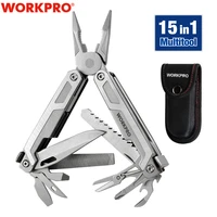 workpro multi tool 15 in 1 pocket tool multi pliers saw cutters for edc stainless steel utility tools with sheath multitool