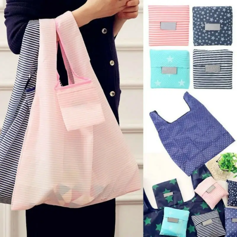 

Foldable Handy Shopping Bag Reusable Tote Pouch Recycle Storage Handbag Large Heavy Oxford Shopping Shoulder Bag Shop Tote