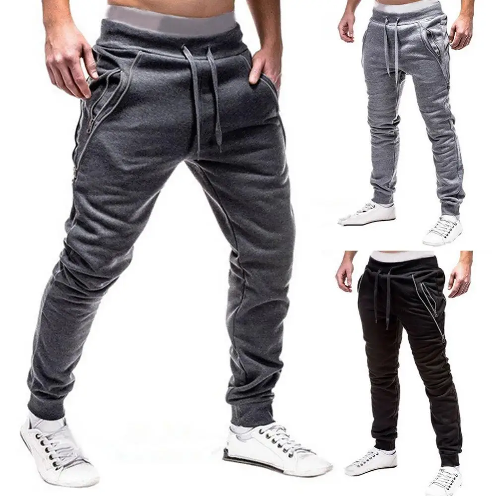 

Plus Size New Casual Pants Men Sporty Solid Color Pockets Waist Drawstring Ankle Tied Skinny Cargo Pants 3XL 2021 Newest