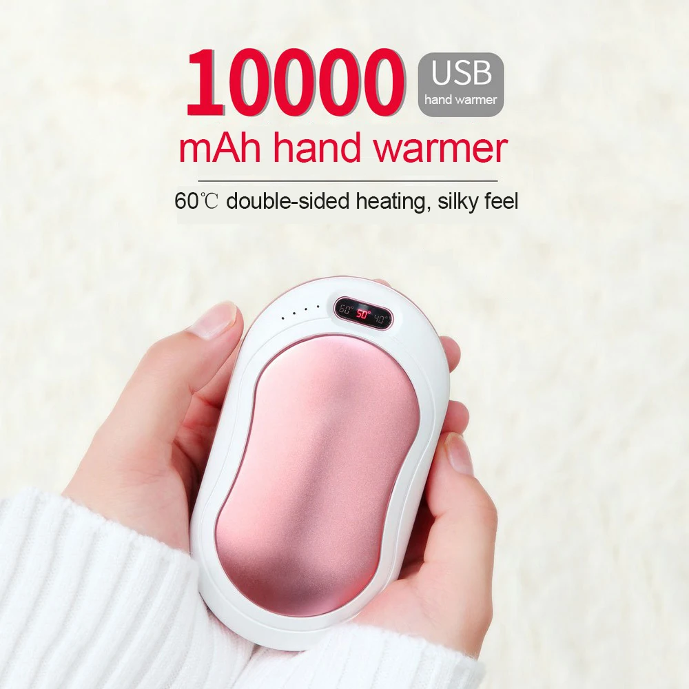 Hand Warmer 10000 MAh USB Power Bank Electric Portable Pocket Hand Warmer Digital Display Multi-Function Pocket Cloth Bag