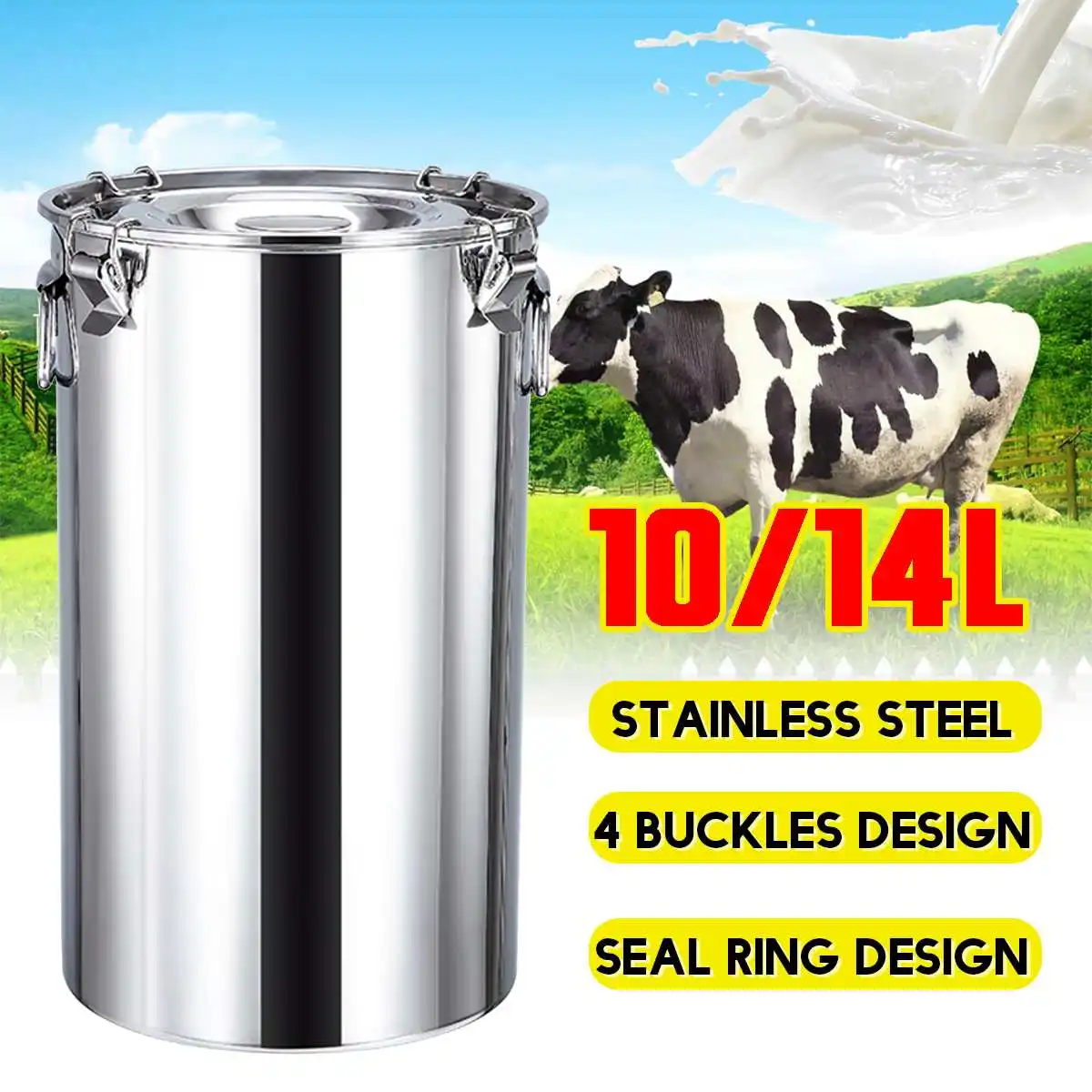 

10/14L Stainless Steel Fermenters Wine Fermented Beer Fermenters Milk Barrel Sealing High Quality Oil Barrel Tea Canister