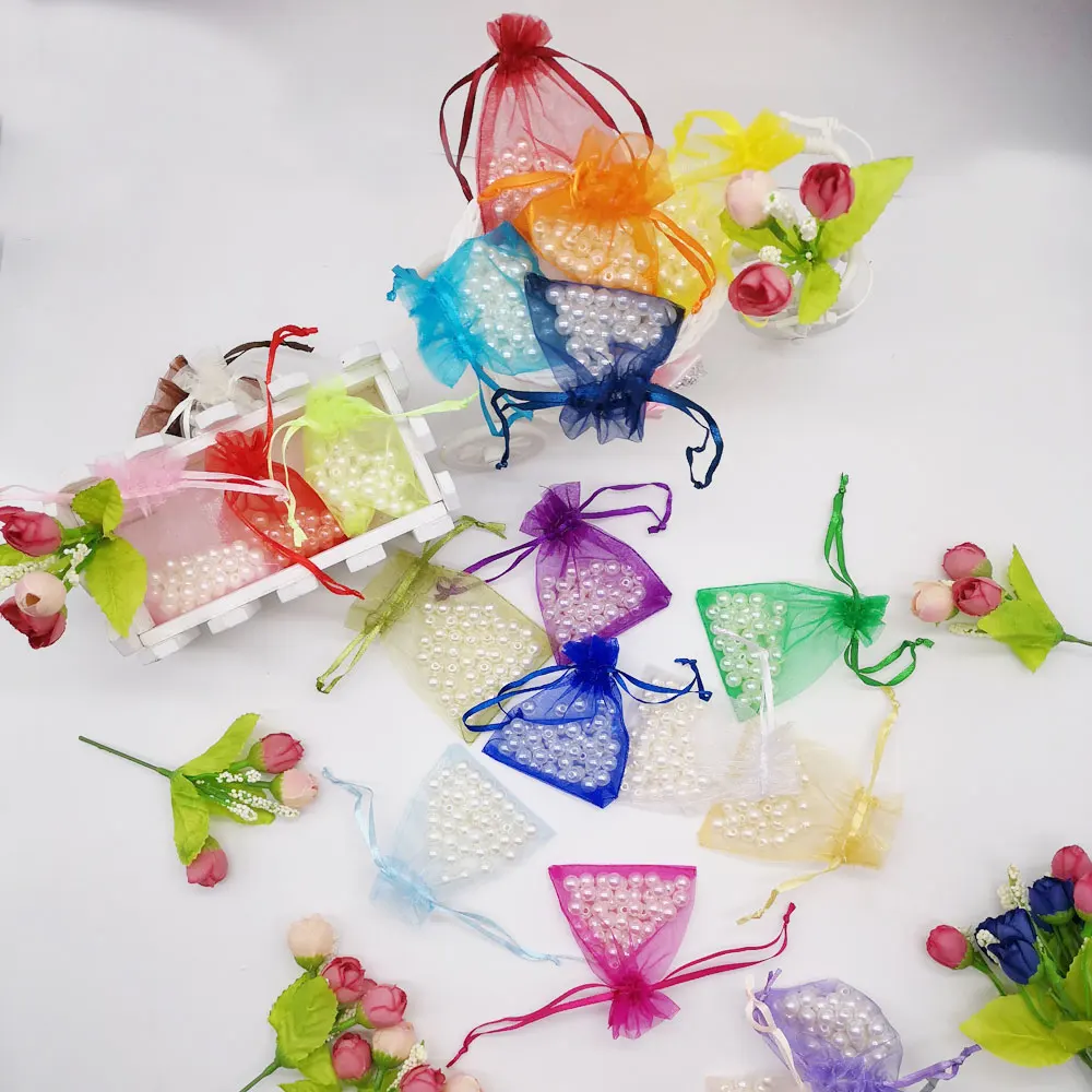 50pcs Organza Gift Bags 10x15 Drawstring Box Packaging Gifts For Birthday Christmas Wedding Bag | Дом и сад