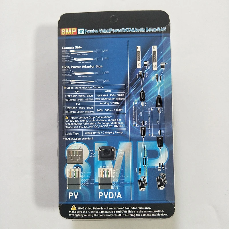

HD Passive video and power data &Audio Balun transmission by RJ45 one piece UTP cable can support 2pcs hdcvi TVI AHD camera