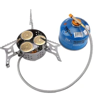 outdoor camping stove with portable camping picnic stove split gas stove blue fire copper core three burner stoves