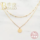 Многослойное ожерелье BOAKO, ожерелье из стерлингового серебра 925 пробы для женщин, ювелирные изделия 2020, цепочка-чокер, ожерелье, ошейник, бижутерия