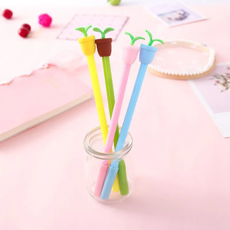 Мультяшная стильная ручка в горшках гелевая канцелярские принадлежности Kawaii