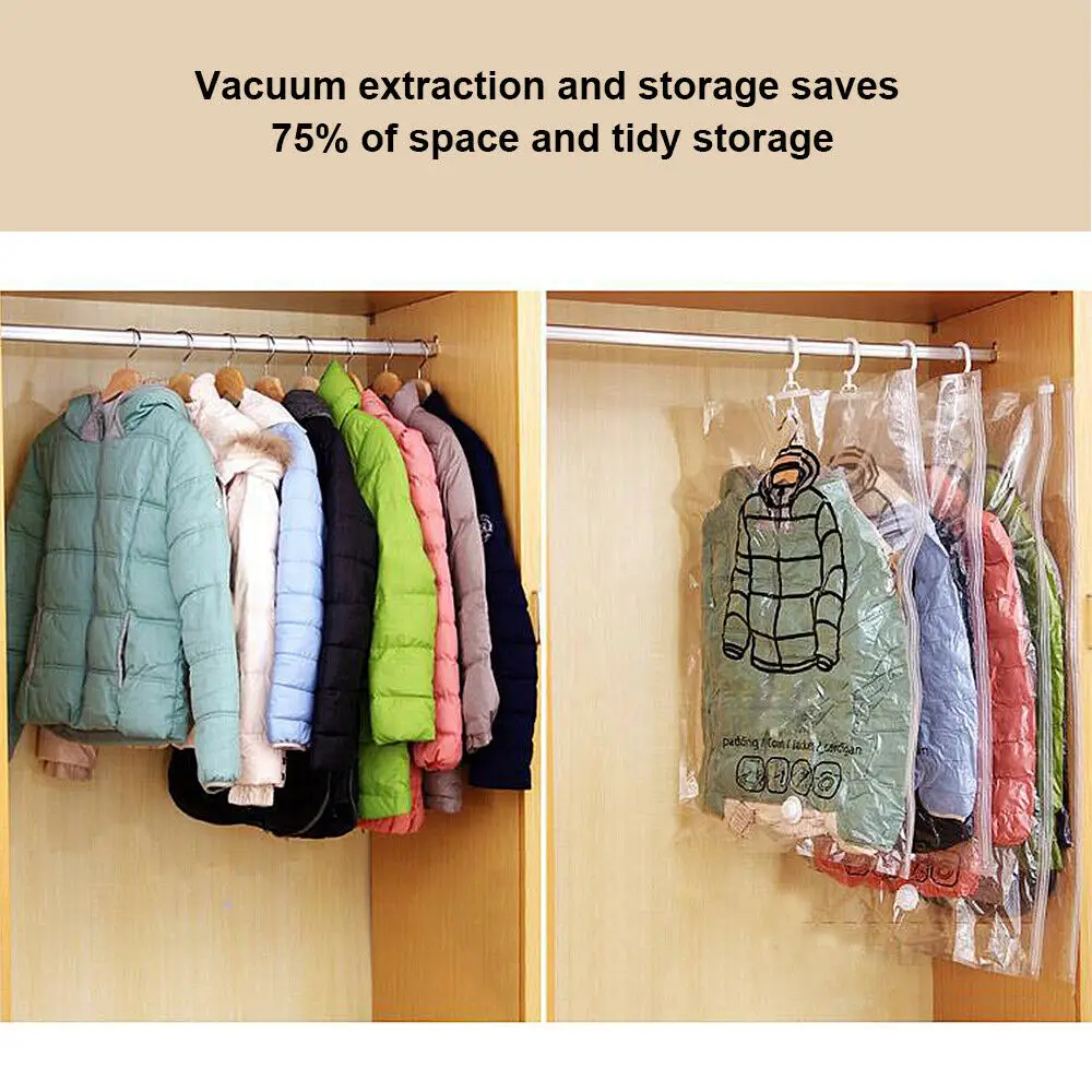 6 шт./компл. можно повесить вакуумный мешок для одежды складной прозрачный