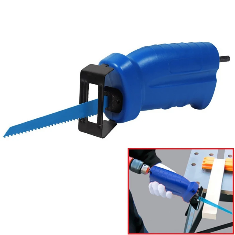 

Reciprocating Saw Convert Adapter Electric Drill Attachment Metal Cutting Wood Tool With 3 Blades For Cordless Power Drill