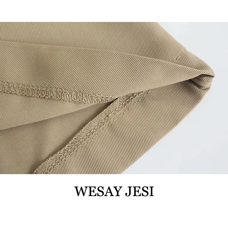 

WESAY JESI Women's Pants Fashion Trousers For Female Casual Wide Leg Pants Solid Color High Waist Chic Flowy Elegant Office Lady