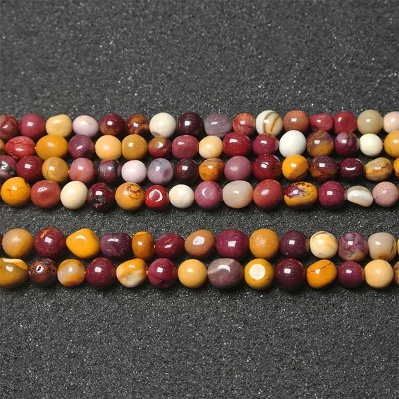 

6-8mm Natural smooth Yolk stone irregular oval Stone Beads For DIY necklace bracelet jewelry making 15 "free delivery