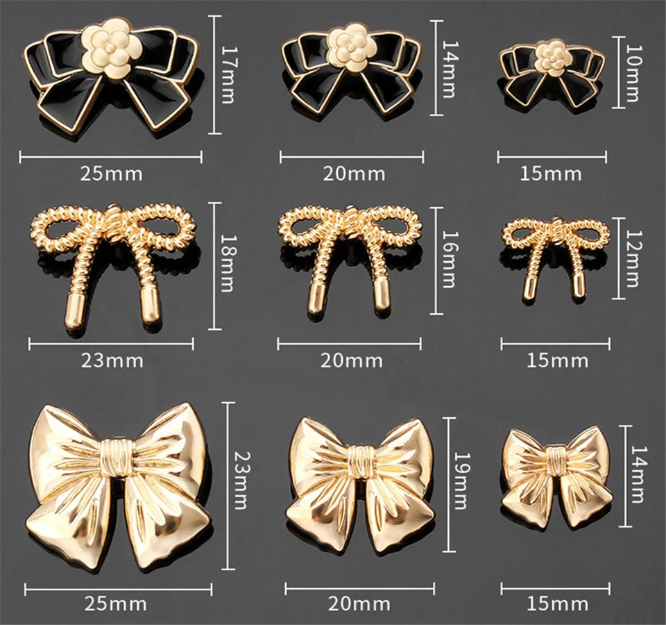 Металлические пуговицы с бантом 10 шт