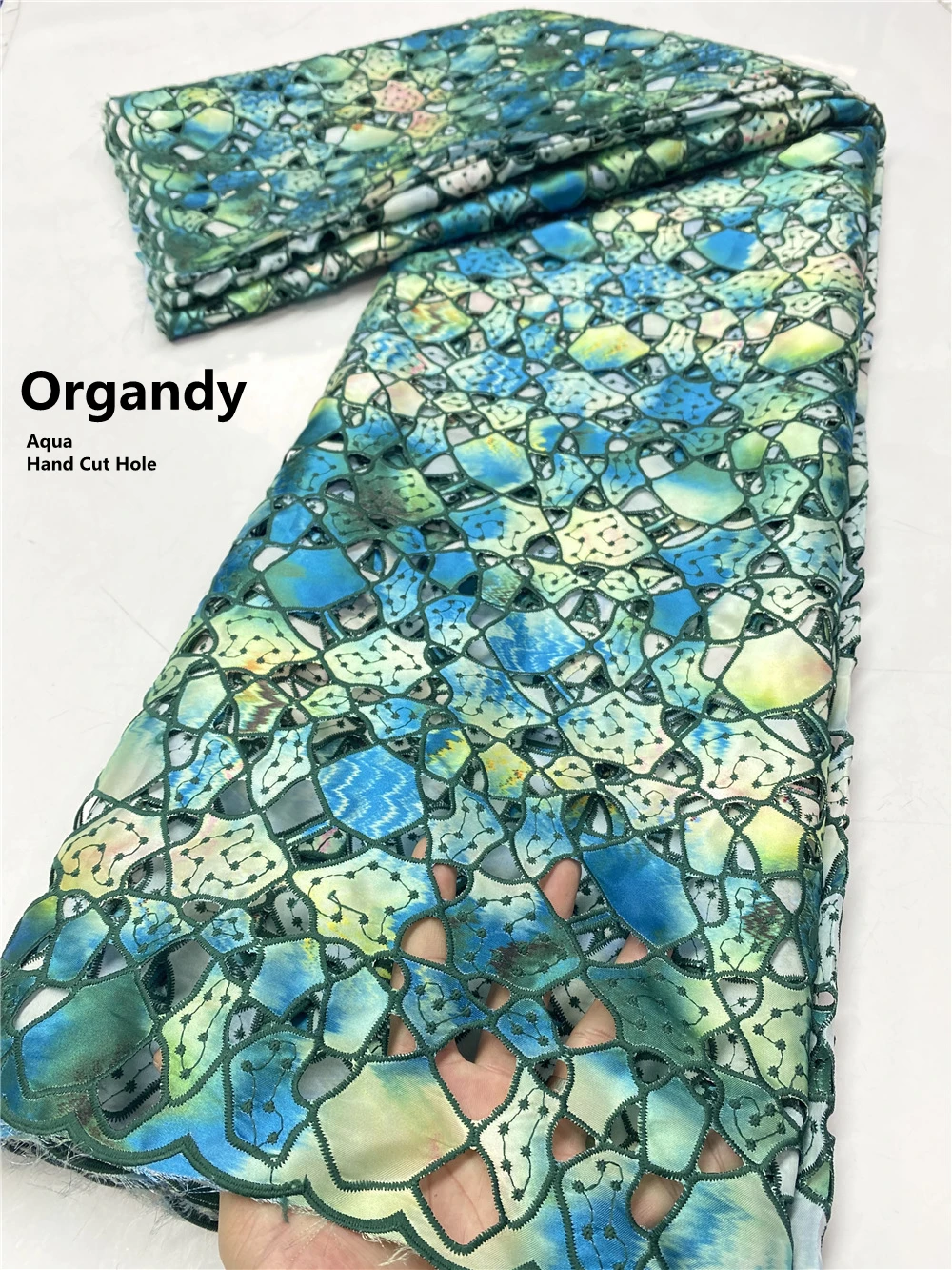 

NI.AI Nigerian Lace Fabric 2021 High Quality Organdy Water Soluble Lace Fabric Guipure Cord Lace Fabric For Party Dress 3827B