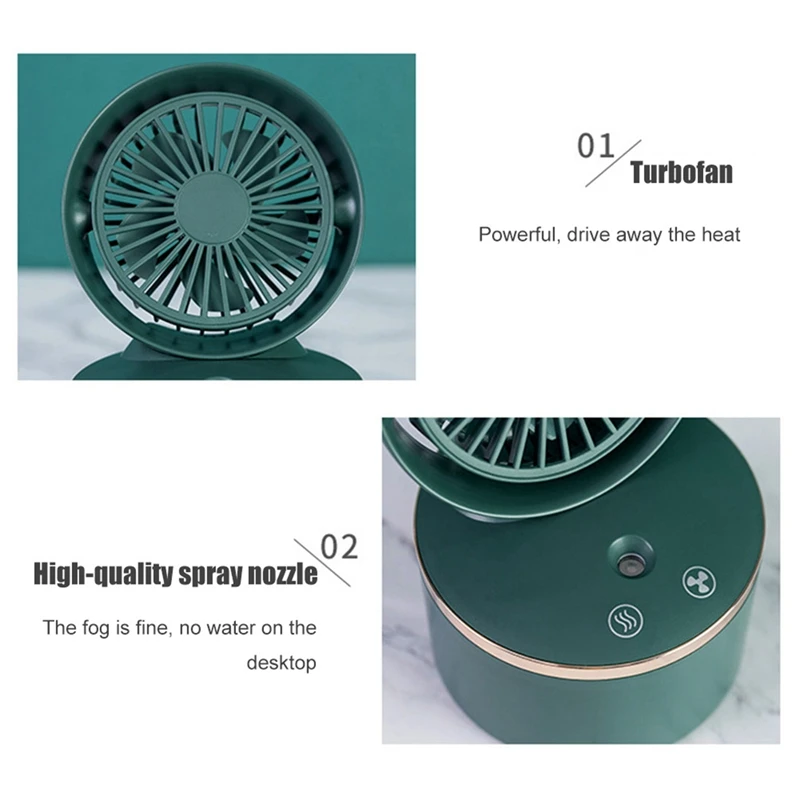 

2 in 1 Mini Humidifier Air Cooler Fan USB Misting for Bedroom Office