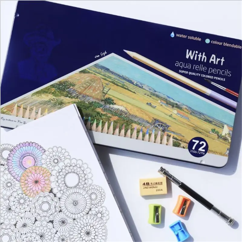 

72Colors Oil Color Pencils Set Sketch Pencil No-Toxic Wood Soft Bright Color Pencil Artist Paint School Supplies X6HB