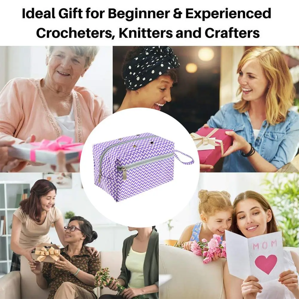 Сетчатая Сумка для хранения шерсти вязаная корзина с большим отделением вязания