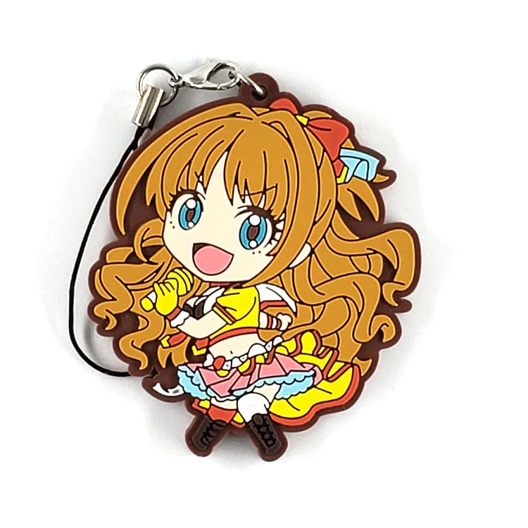 8 Idolm ster Золушка оригинальная японская аниме фигурка резиновая силиконовая подвеска на мобильный телефон/брелок/ремешок D447 - Цвет: 8
