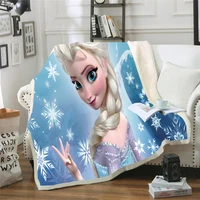 disney cute cartoon textile anna elsa frozen princess children kids soft warm sofa fleece throw blanket rug plush gift