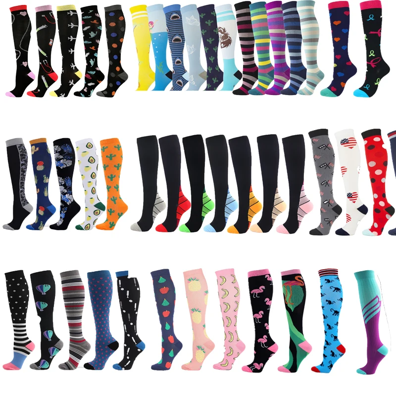 Европейские и американские спортивные эластичные компрессионные чулки леггинсы