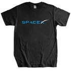 Мужская хлопковая футболка, летние топы, футболка с логотипом SPACEX SPACE X ELON MUSH FAN SPACE SCIENCE, Черная Мужская футболка с Соколом