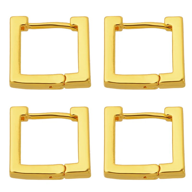 

4Pcs/Set Fashion Simple Square Earring Hook High Quality Brass Metal Earring Fastener DIY Earwire Findings Jewelry Making Charm