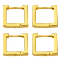 4pcsset fashion simple square earring hook high quality brass metal earring fastener diy earwire findings jewelry making charm