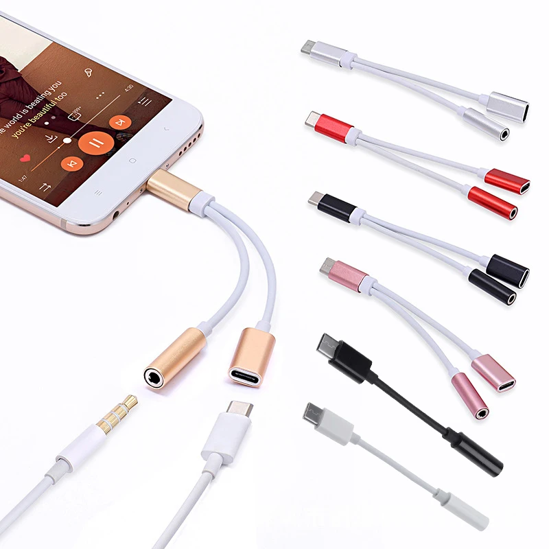 Разветвитель для наушников с разъемами USB Type C и штекером 3 5 мм|Аксессуары