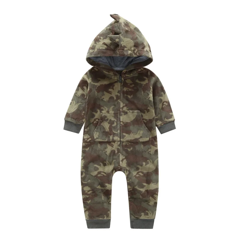 Army Green Одежда для маленьких мальчиков; комбинезоны для новорожденных; мягкая флисовая одежда для маленьких девочек; сезон весна-зима; теплый детский комбинезон - Цвет: Army Green